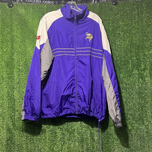 Mens Reebok NFL Minnesota Vikings Purple/White Windbreaker Jacket Mens Large - Picture 1 of 7